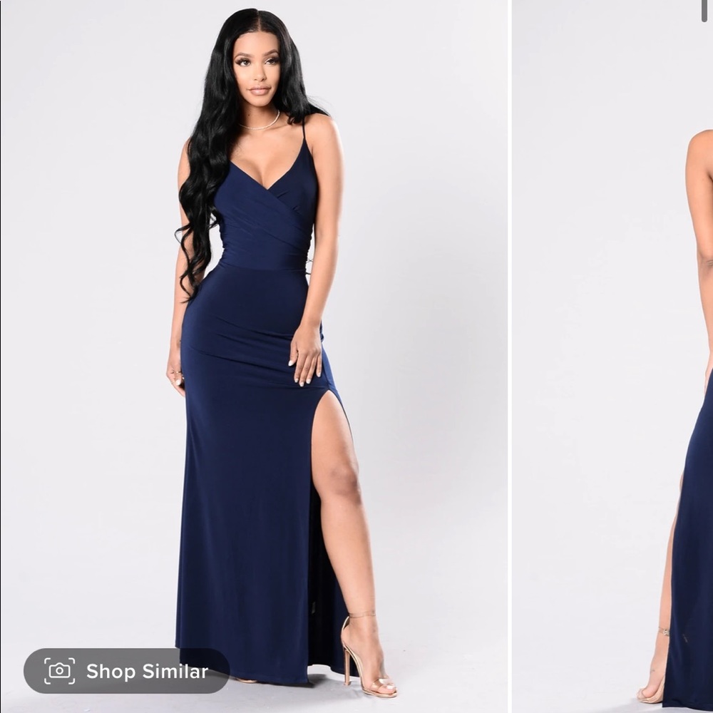 ✨fashion nova high street dress navy✨
